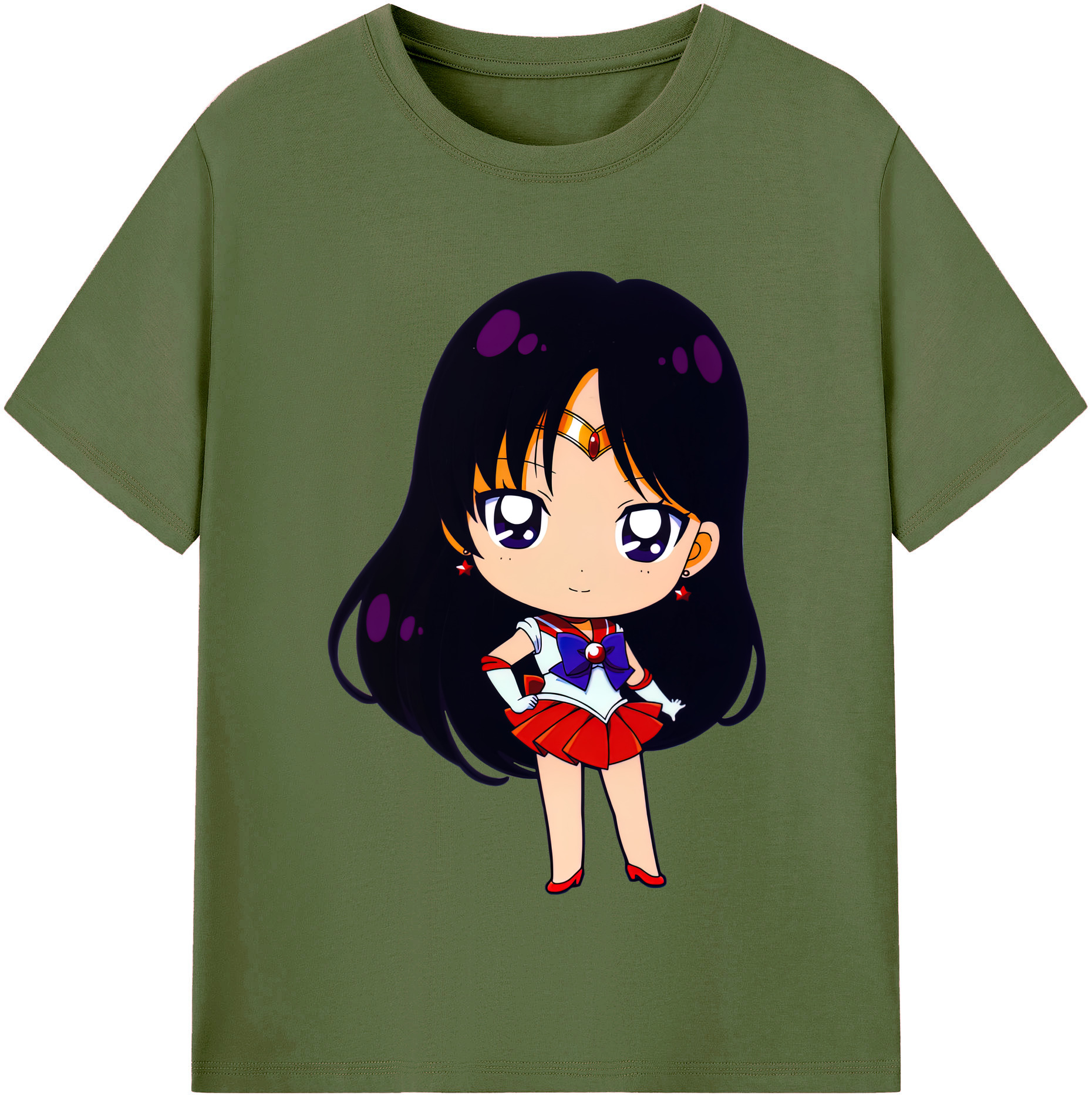 （画像用） 美少女戦士セーラームーン 火野レイ ひの レイ Sailor Moon Hino Rei （セーラーマーズ,Sailor Mars） 綿100％半袖Tシャツ（フロントプリント）